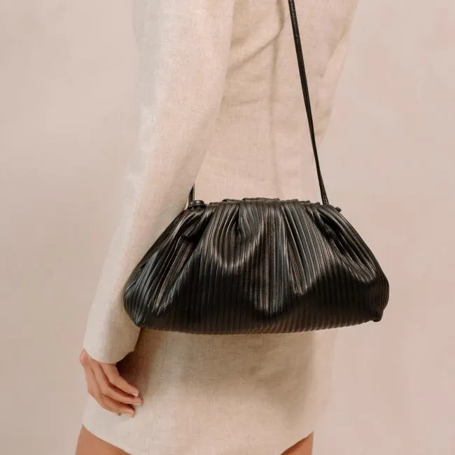 ALOHAS Bags The D Pleated 8211 Black Leather Bag 8211 Women