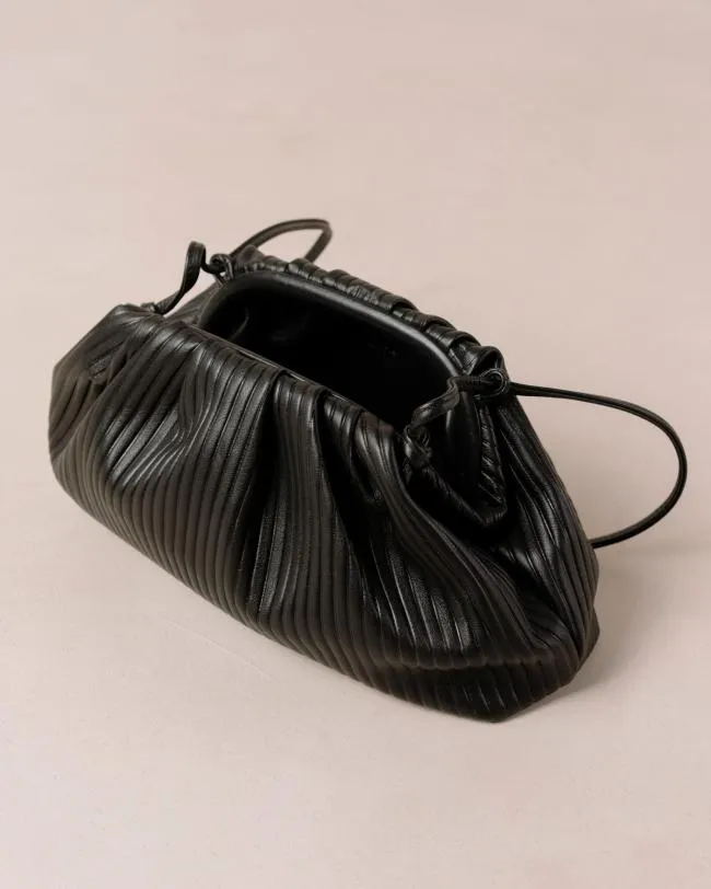 ALOHAS Bags The D Pleated 8211 Black Leather Bag 8211 Women
