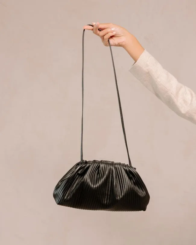 ALOHAS Bags The D Pleated 8211 Black Leather Bag 8211 Women