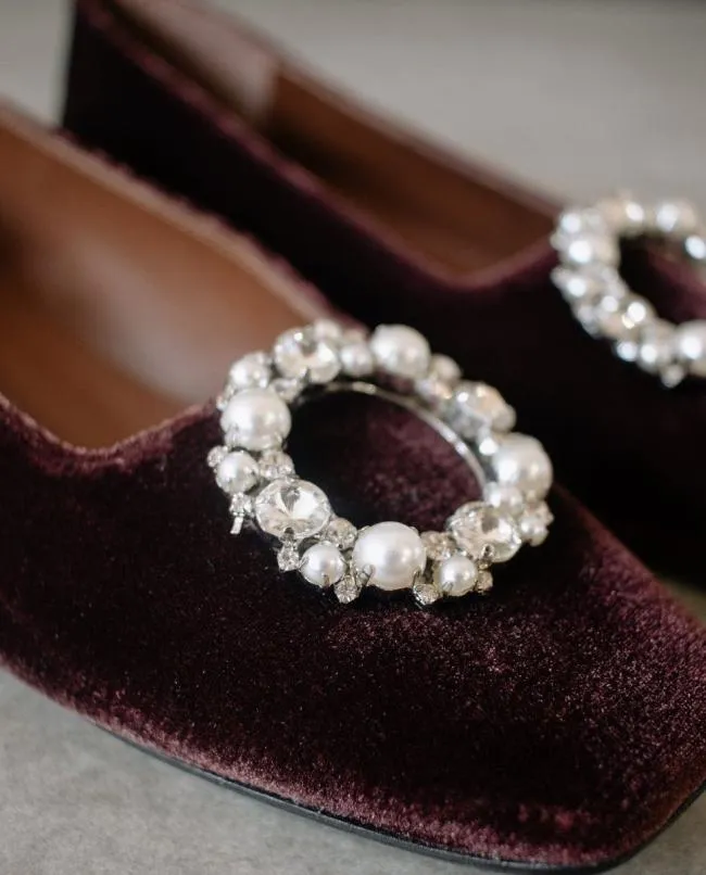 ALOHAS Ballet Flats Bella Crystal 8211 Brown Leather Flats 8211 Women