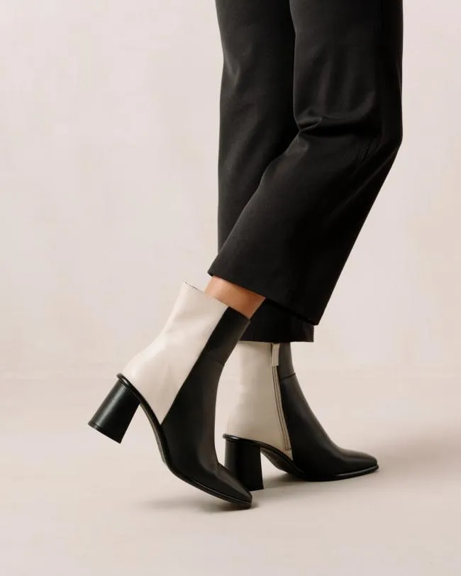 ALOHAS Boots West 8211 Black And Cream Leather Boots 8211 Women