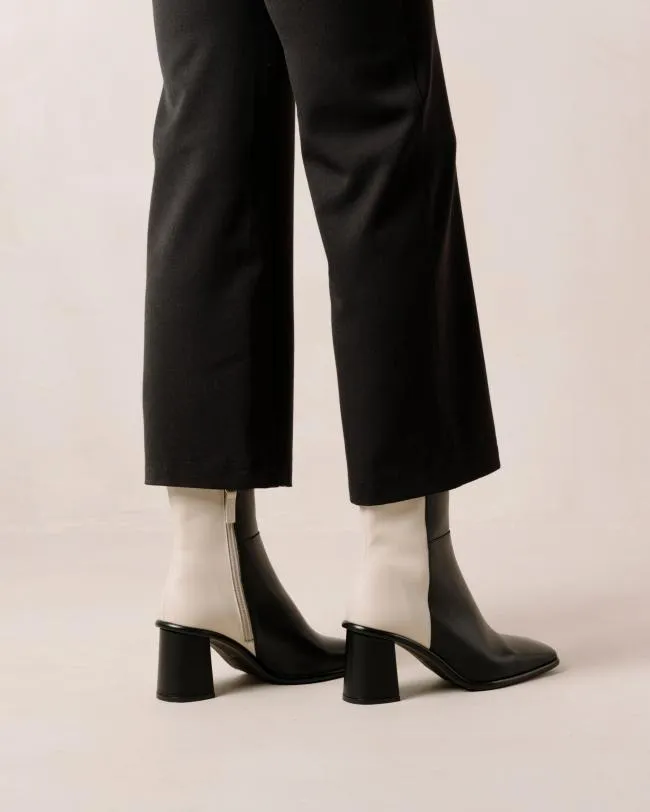 ALOHAS Boots West 8211 Black And Cream Leather Boots 8211 Women