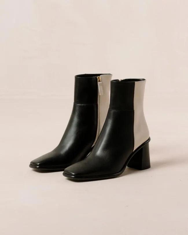 ALOHAS Boots West 8211 Black And Cream Leather Boots 8211 Women