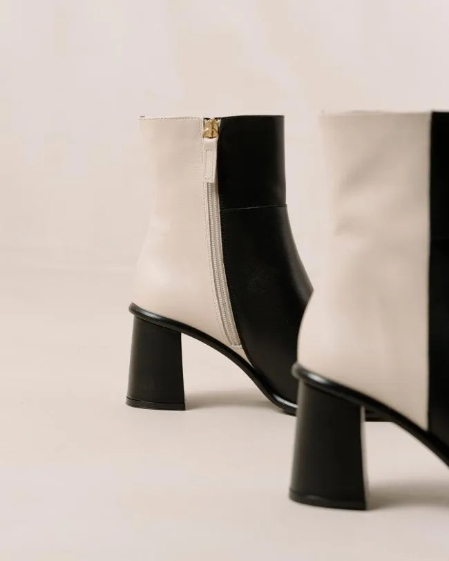 ALOHAS Boots West 8211 Black And Cream Leather Boots 8211 Women