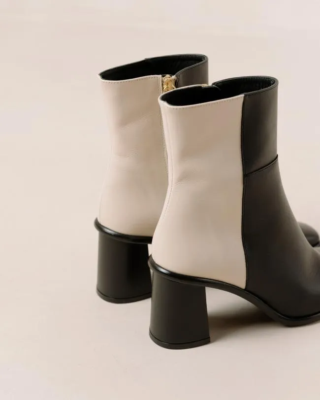 ALOHAS Boots West 8211 Black And Cream Leather Boots 8211 Women
