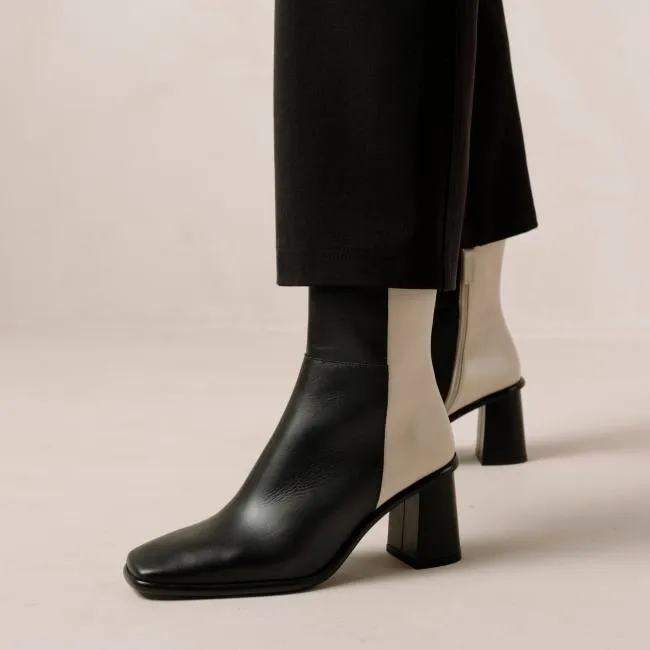 ALOHAS Boots West 8211 Black And Cream Leather Boots 8211 Women