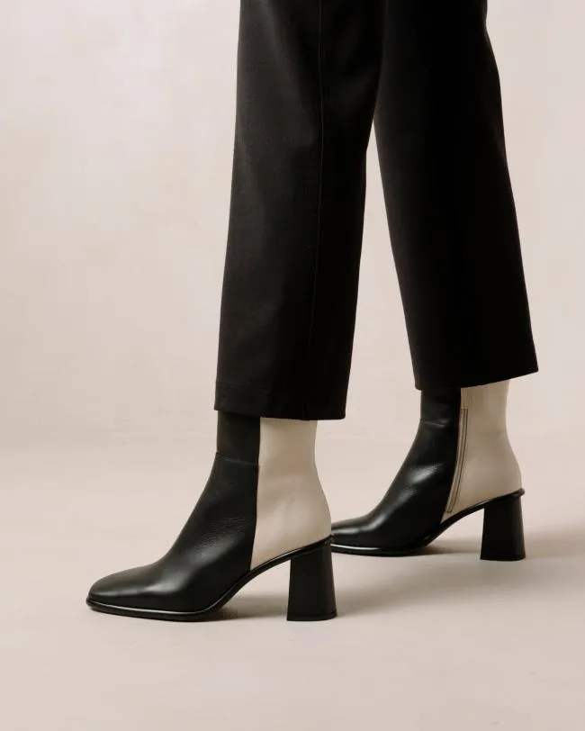 ALOHAS Boots West 8211 Black And Cream Leather Boots 8211 Women