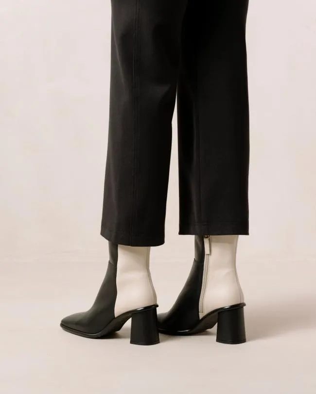 ALOHAS Boots West 8211 Black And Cream Leather Boots 8211 Women
