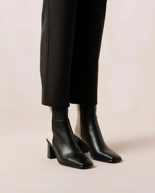 ALOHAS Boots West 8211 Black And Cream Leather Boots 8211 Women
