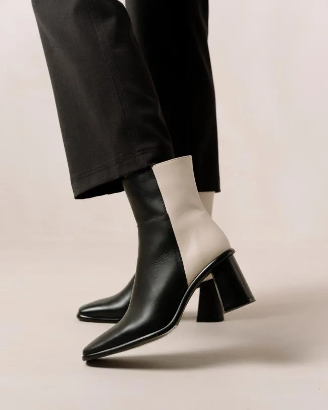 ALOHAS Boots West 8211 Black And Cream Leather Boots 8211 Women