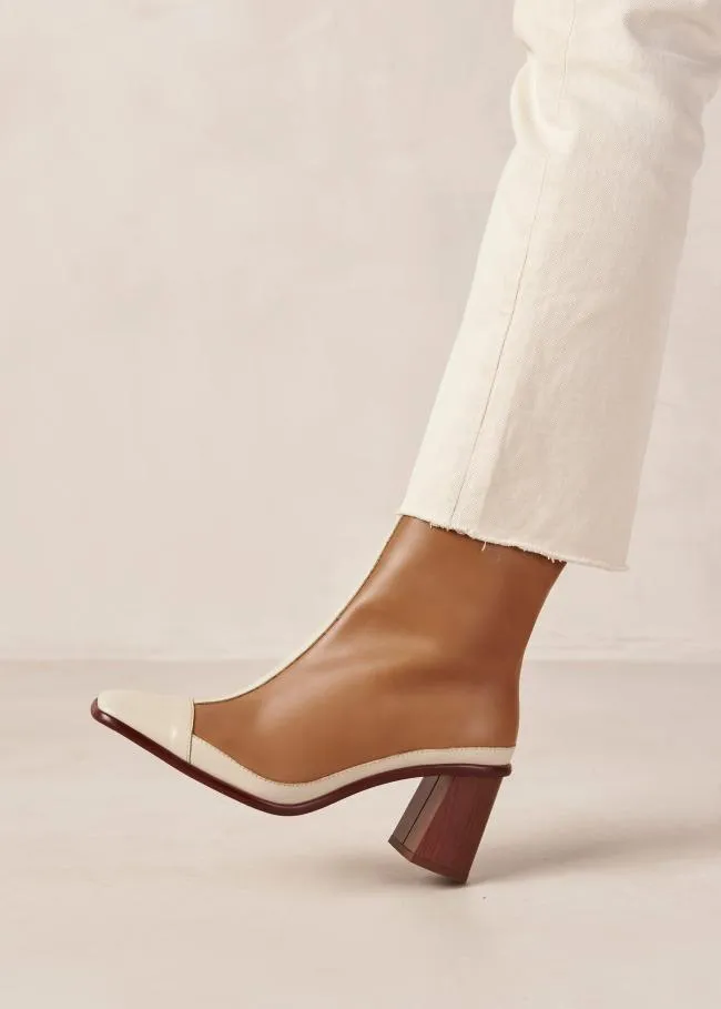 ALOHAS Boots West Retro 8211 Brown And Cream Leather Boots 8211 Women