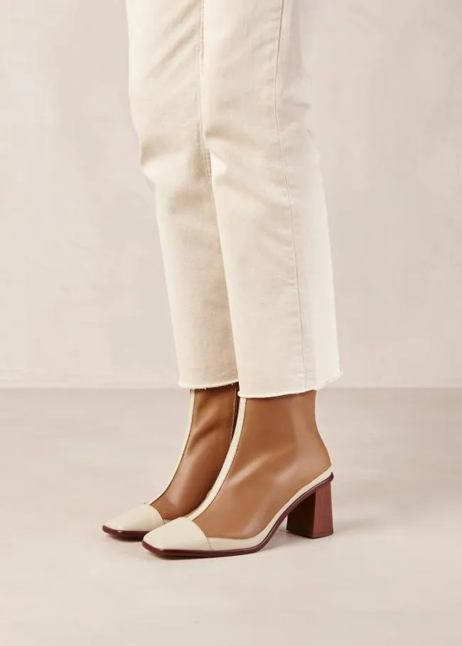 ALOHAS Boots West Retro 8211 Brown And Cream Leather Boots 8211 Women