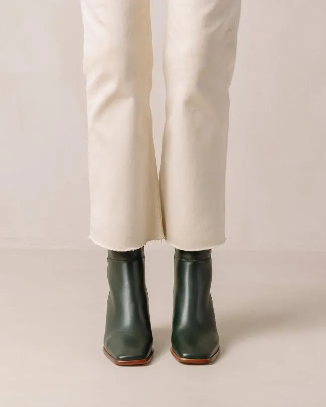 ALOHAS Boots West Vintage 8211 Dark Green Leather Boots 8211 Women
