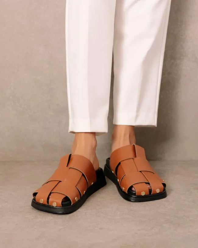 ALOHAS Clogs Stuart 8211 Brown Leather Mules 8211 Women