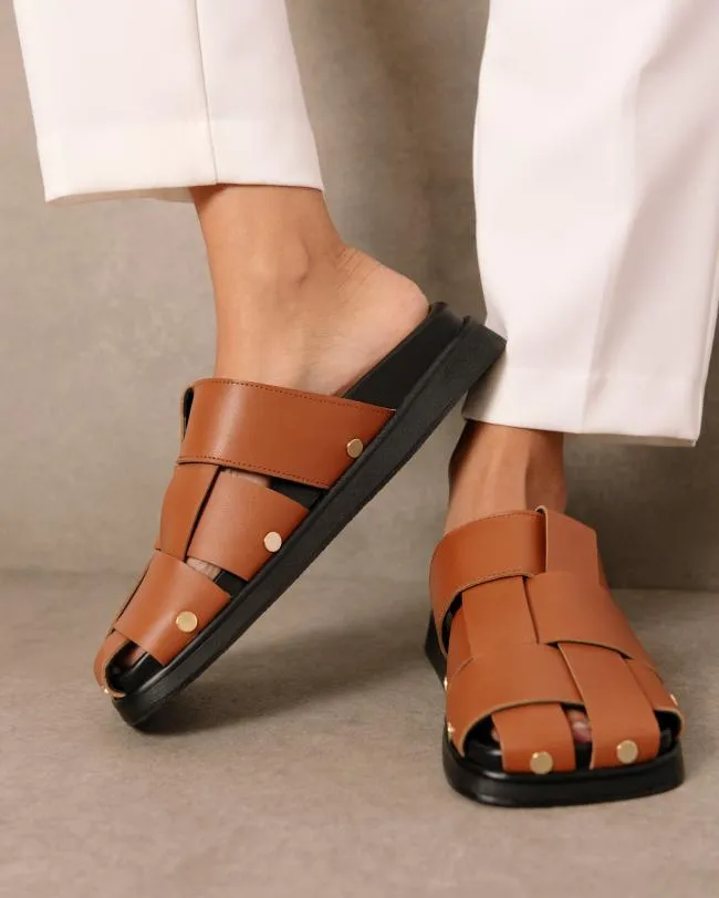 ALOHAS Clogs Stuart 8211 Brown Leather Mules 8211 Women