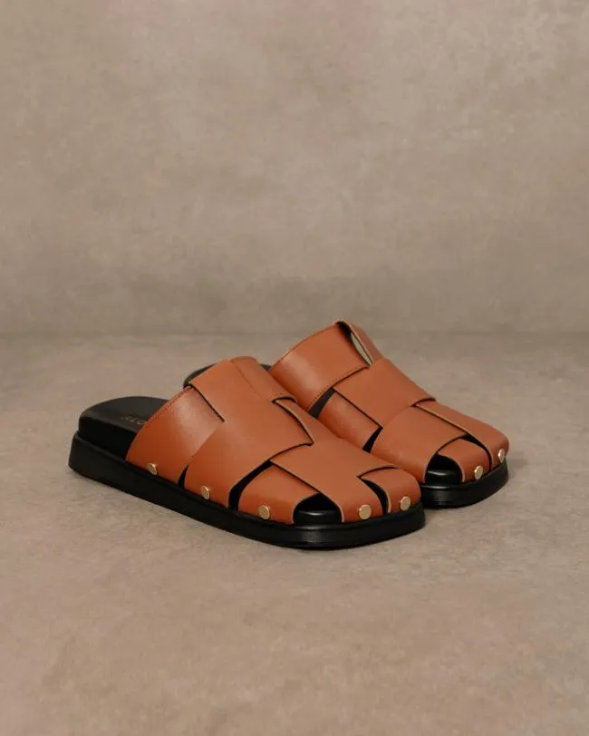 ALOHAS Clogs Stuart 8211 Brown Leather Mules 8211 Women
