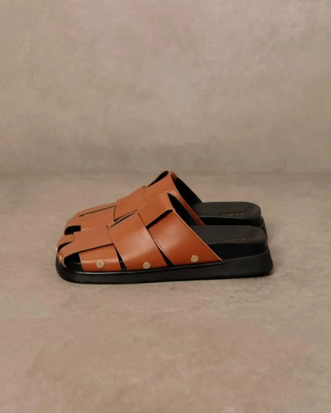 ALOHAS Clogs Stuart 8211 Brown Leather Mules 8211 Women