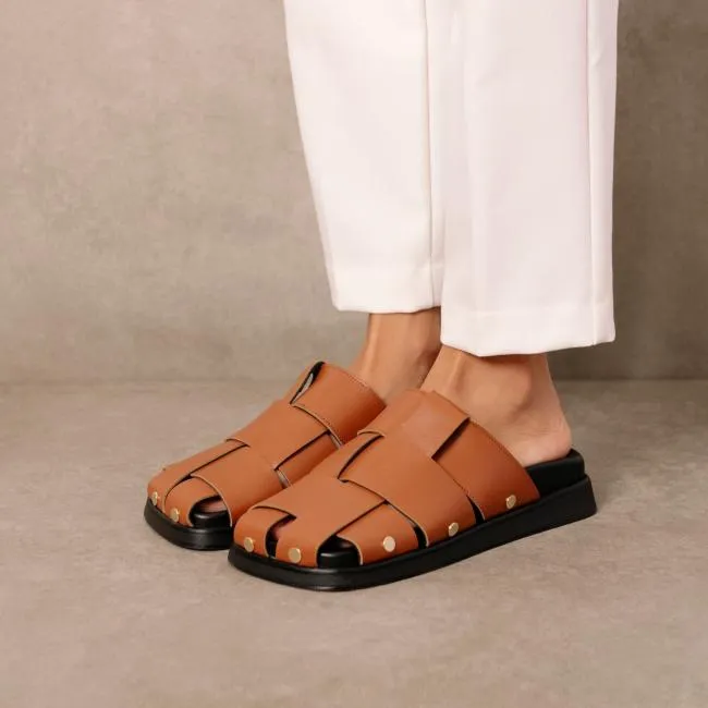 ALOHAS Clogs Stuart 8211 Brown Leather Mules 8211 Women