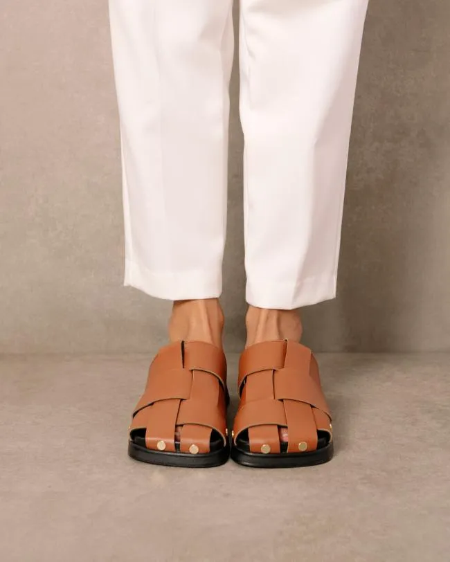 ALOHAS Clogs Stuart 8211 Brown Leather Mules 8211 Women
