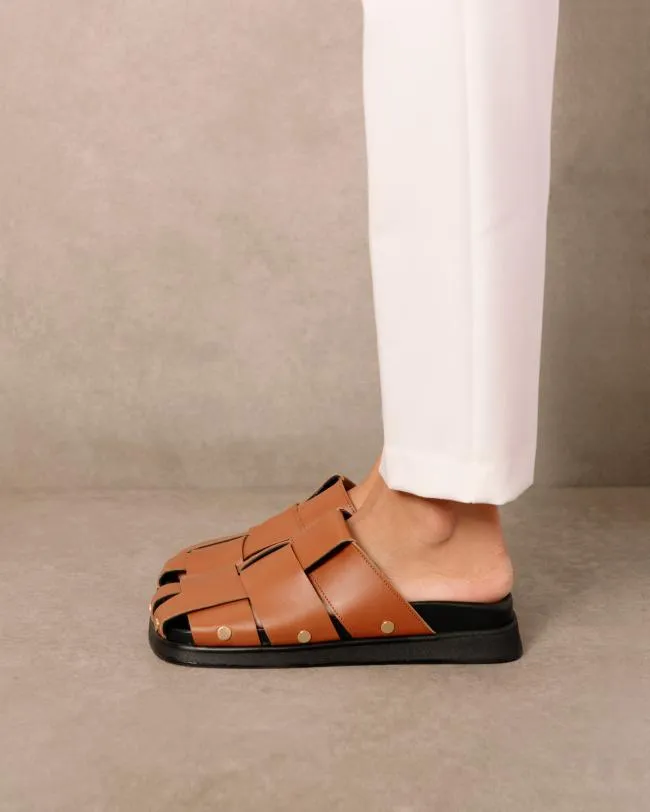 ALOHAS Clogs Stuart 8211 Brown Leather Mules 8211 Women