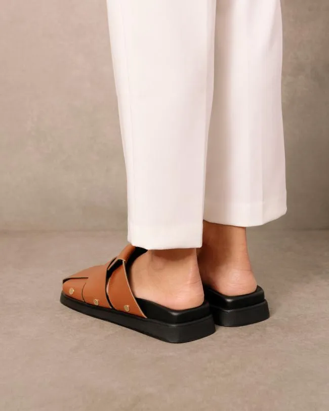 ALOHAS Clogs Stuart 8211 Brown Leather Mules 8211 Women