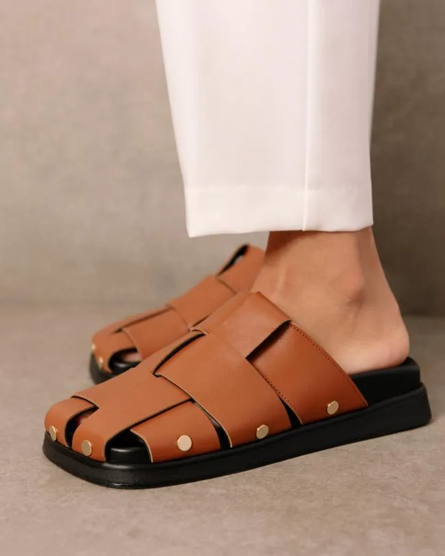 ALOHAS Clogs Stuart 8211 Brown Leather Mules 8211 Women