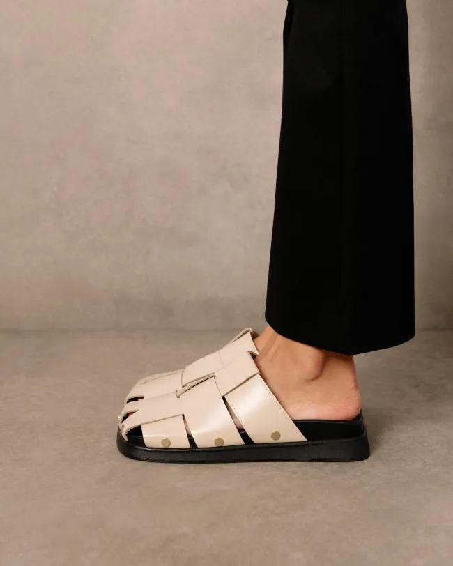 ALOHAS Clogs Stuart 8211 White Leather Mules 8211 Women