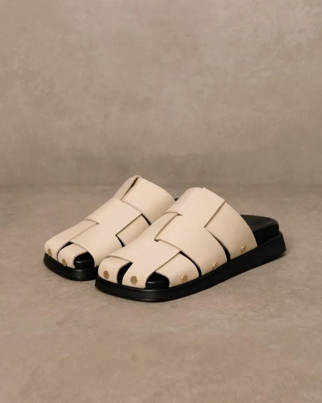 ALOHAS Clogs Stuart 8211 White Leather Mules 8211 Women