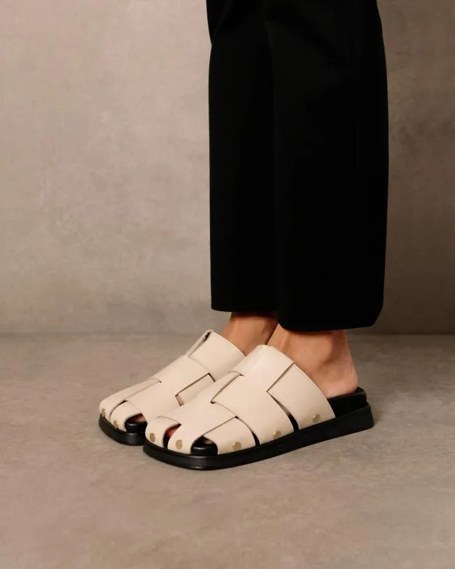 ALOHAS Clogs Stuart 8211 White Leather Mules 8211 Women