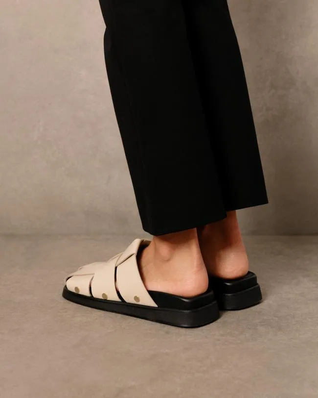 ALOHAS Clogs Stuart 8211 White Leather Mules 8211 Women