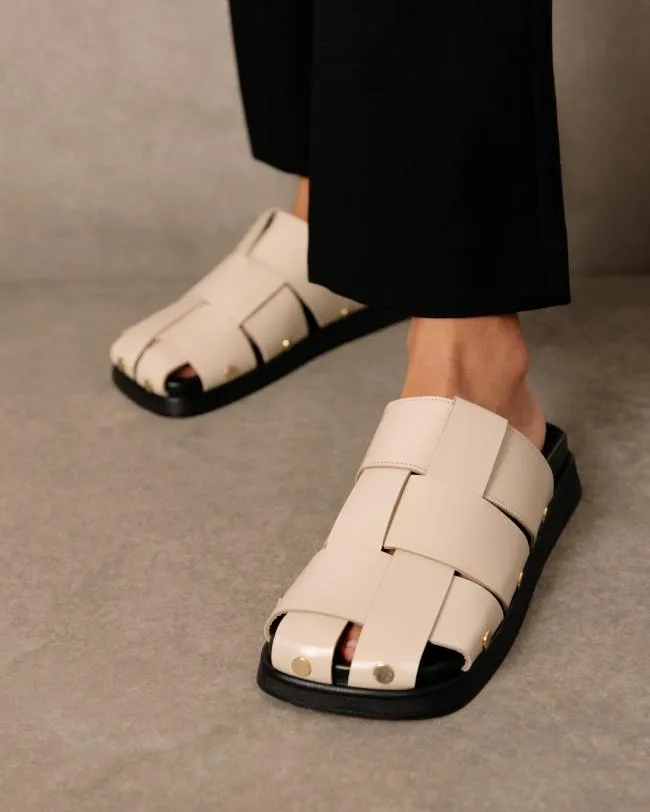 ALOHAS Clogs Stuart 8211 White Leather Mules 8211 Women