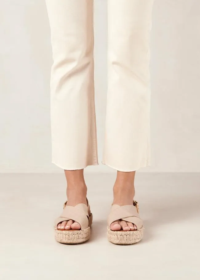 ALOHAS Espadrilles Crossed 8211 Cream Vegan Leather Espadrilles 8211 Women