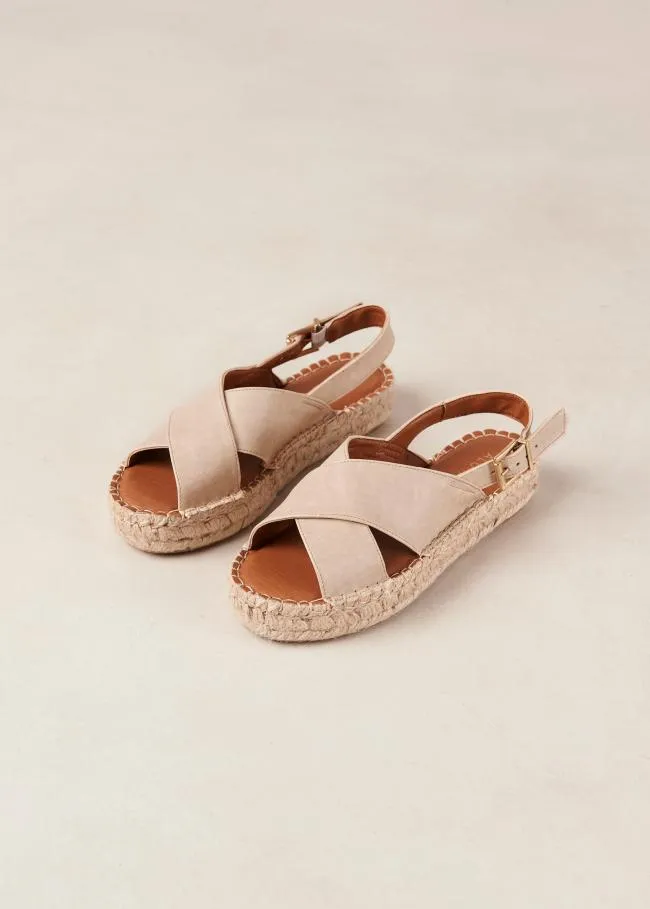 ALOHAS Espadrilles Crossed 8211 Cream Vegan Leather Espadrilles 8211 Women