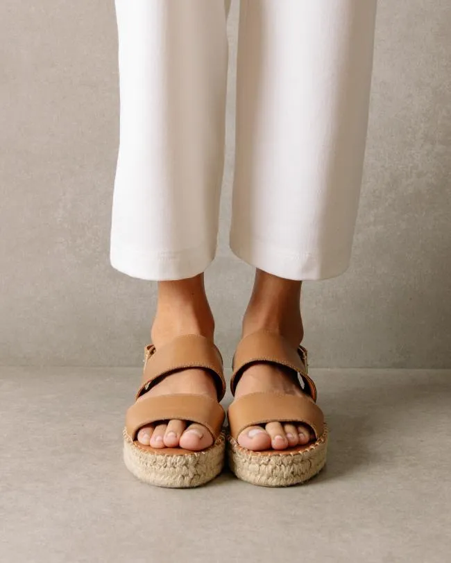 ALOHAS Espadrilles Double Strap 8211 Brown Leather Espadrilles 8211 Women