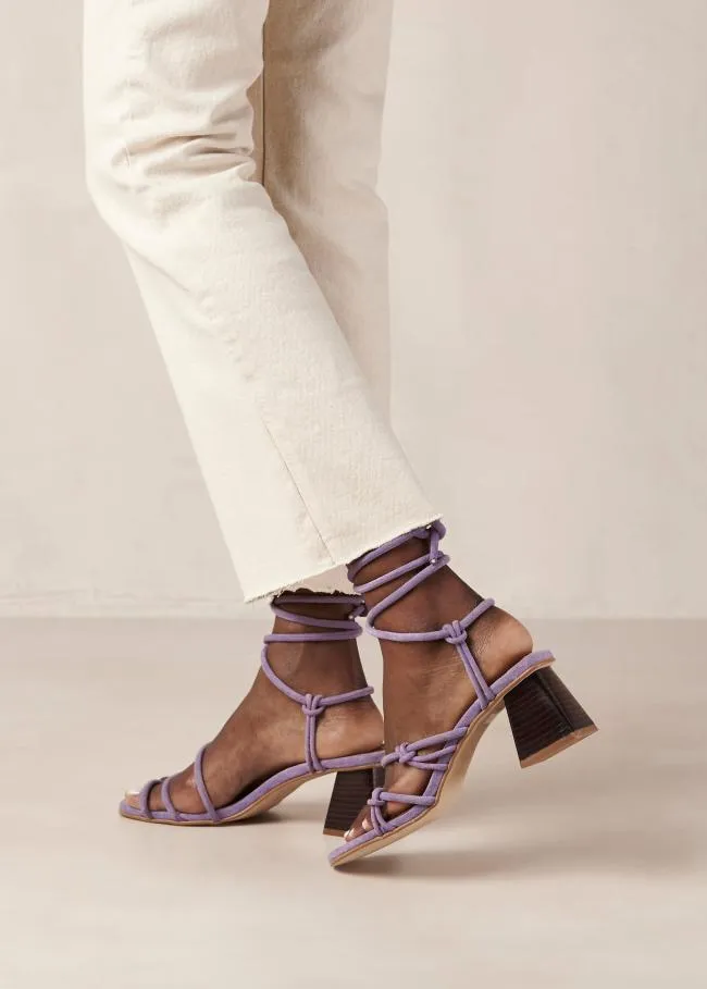 ALOHAS Heels Goldie 8211 Purple Leather Sandals 8211 Women