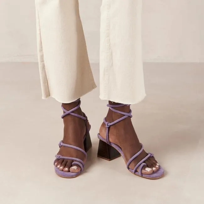 ALOHAS Heels Goldie 8211 Purple Leather Sandals 8211 Women