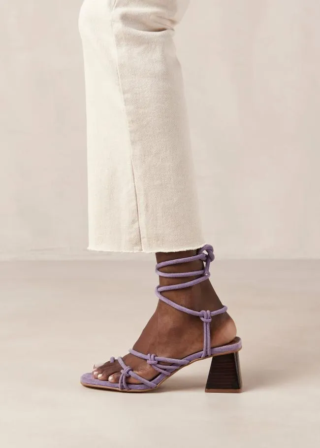 ALOHAS Heels Goldie 8211 Purple Leather Sandals 8211 Women