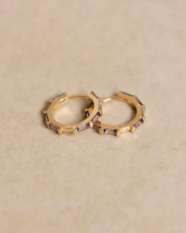 ALOHAS Jewelry Orlop 8211 Gold And Purple Earrings 8211 Women