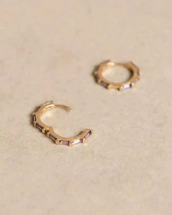 ALOHAS Jewelry Orlop 8211 Gold And Purple Earrings 8211 Women