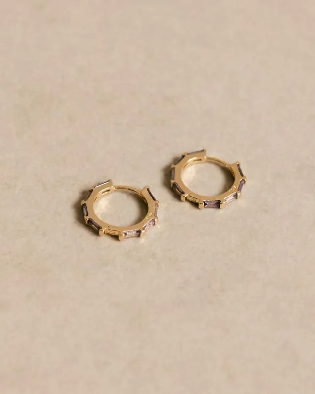 ALOHAS Jewelry Orlop 8211 Gold And Purple Earrings 8211 Women
