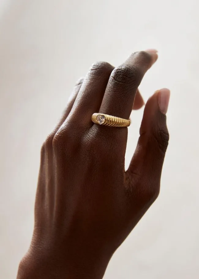 ALOHAS Jewelry Zap 8211 Gold And Crystal Ring 8211 Women