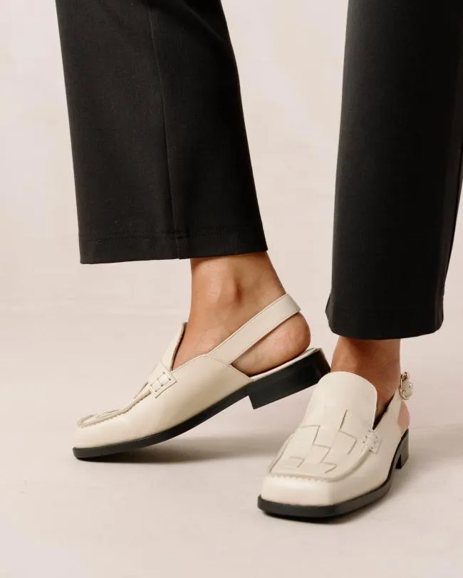 ALOHAS Loafers Abe Braided 8211 White Leather Loafers 8211 Women