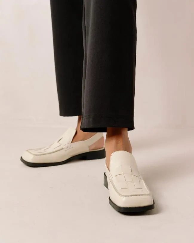 ALOHAS Loafers Abe Braided 8211 White Leather Loafers 8211 Women