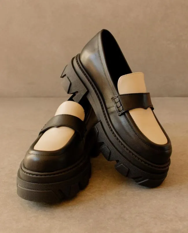 ALOHAS Loafers Trailblazer Bicolor 8211 Black And White Leather Loafers 8211 Women