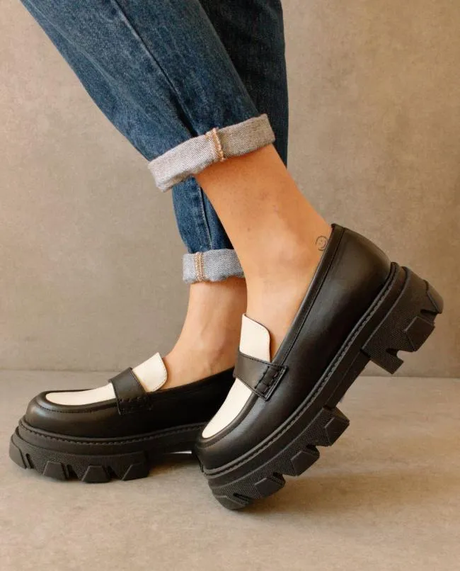 ALOHAS Loafers Trailblazer Bicolor 8211 Black And White Leather Loafers 8211 Women