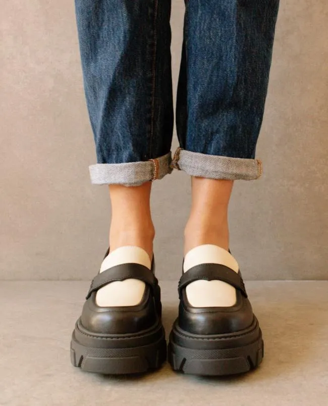 ALOHAS Loafers Trailblazer Bicolor 8211 Black And White Leather Loafers 8211 Women
