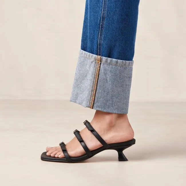 ALOHAS Mules Artefact 8211 Black Leather Sandals 8211 Women