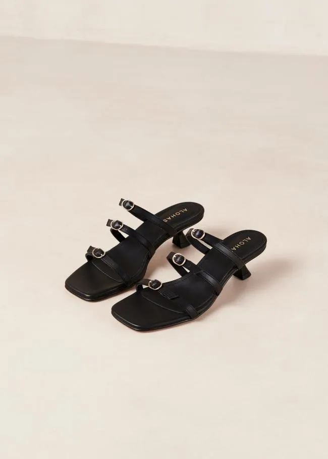 ALOHAS Mules Artefact 8211 Black Leather Sandals 8211 Women