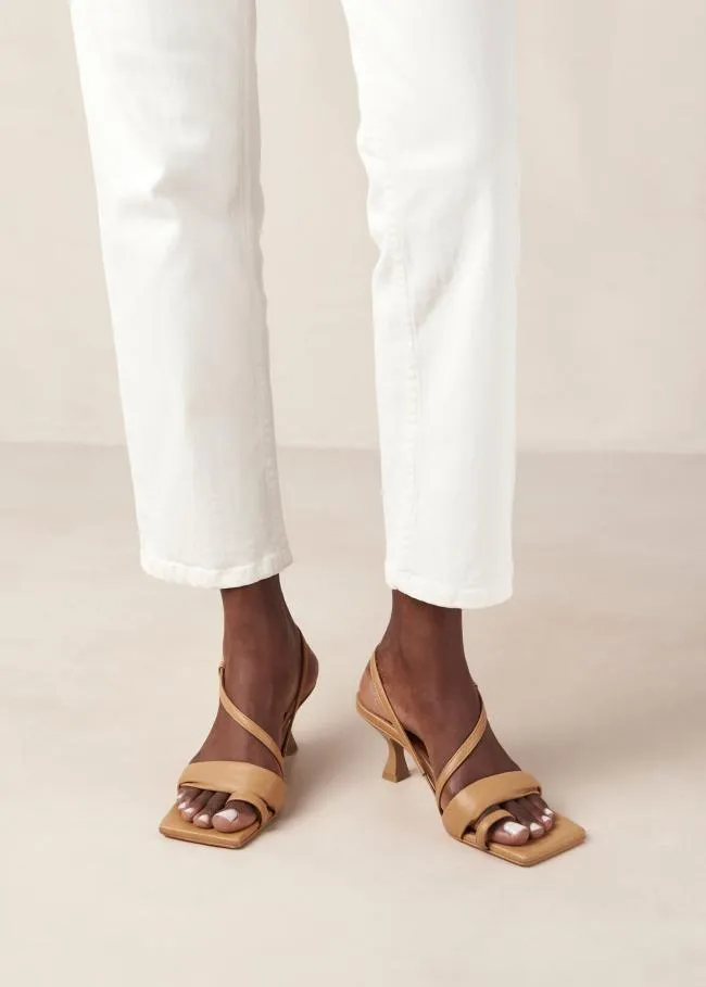 ALOHAS Mules Asymmetric Straps 8211 Brown Leather Mules 8211 Women
