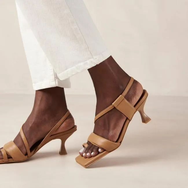 ALOHAS Mules Asymmetric Straps 8211 Brown Leather Mules 8211 Women